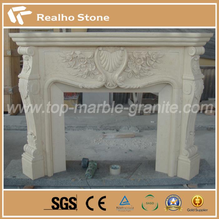 Modern Flower Handcarved Open Marble Fireplace.jpg