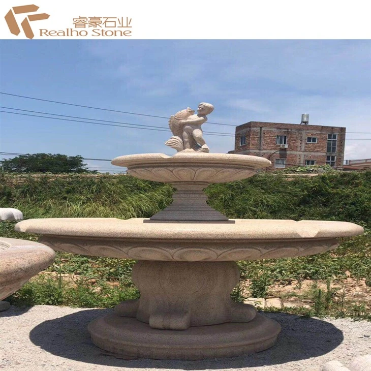 granite fountain G682 rusty granite angel model