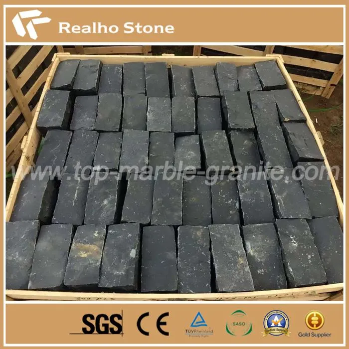 G685 Zhangpu Black Basalt Stone Block Paving Setts For Plaza Paving