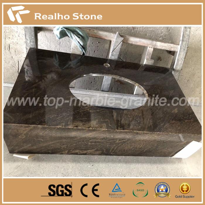 Bilik Mandi Atas Meja Vanit Brown Granite