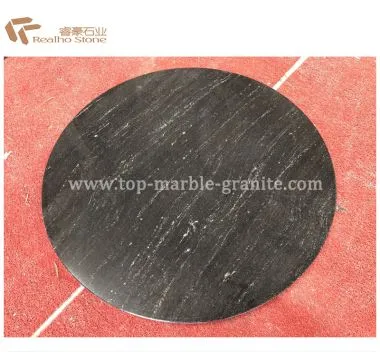 Bentuk Bulat Angtha Black Granite Table Atas