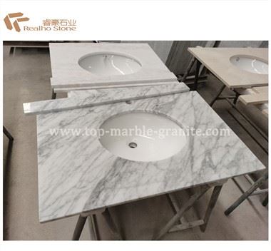 Meja Bilik Mandi Carrera White Marble