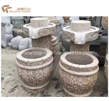 Reka Bentuk Air Pancutan Air Granit Kuning