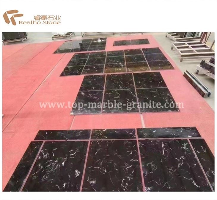black marble kitchen floor tiles