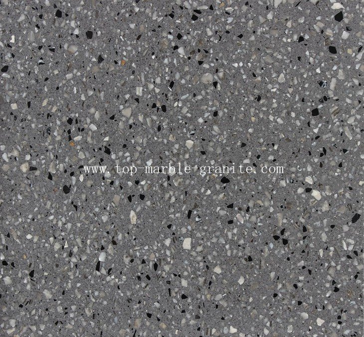dark grey terrazzo slab