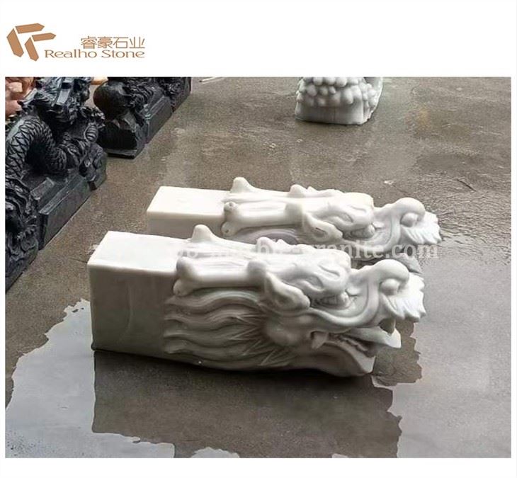 White marble dragon head