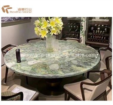 Set Meja Makan Marmar Mutiara Zamrud Moden Mewah